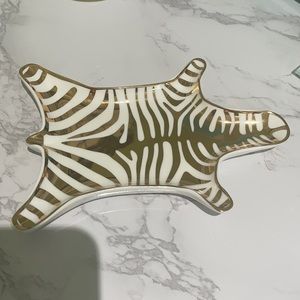 Jonathon Adler Metallic Zebra Trinket Tray
